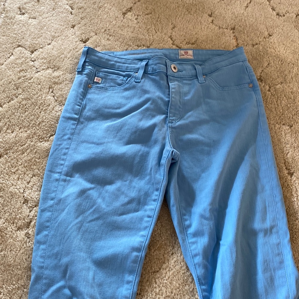 like new bright blue jeans